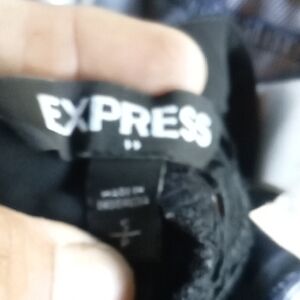 Express Elegant Black Blouse With Button Closure ,Half Open Back, Elegant